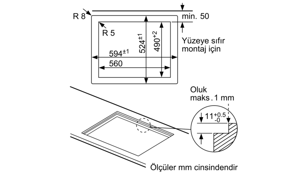 Serie | 6 Gazlı Ocak 60 cm siyah PPH6A6B20 (İZMİR VE MANİSA TESLİMAT)