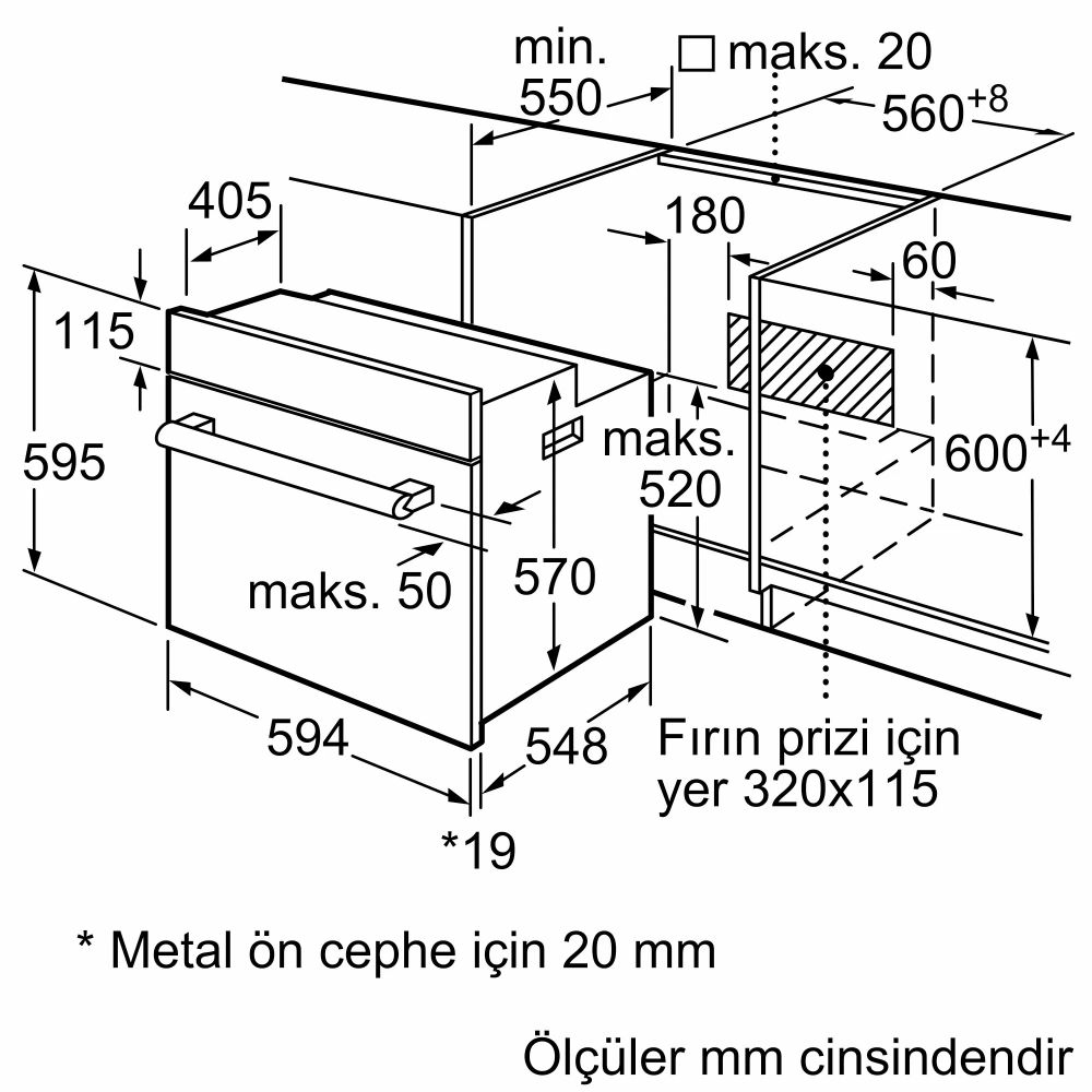 Bosch HIF534EW3T Beyaz Ankastre Fırın (İZMİR VE MANİSA TESLİMAT)