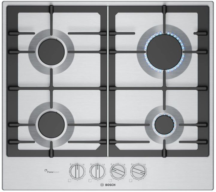 BOSCH PCP6A5I90 Serie 6 Gazlı Ocak 60 cm Paslanmaz çelik (SADECE İZMİR İÇİ TESLİMAT)