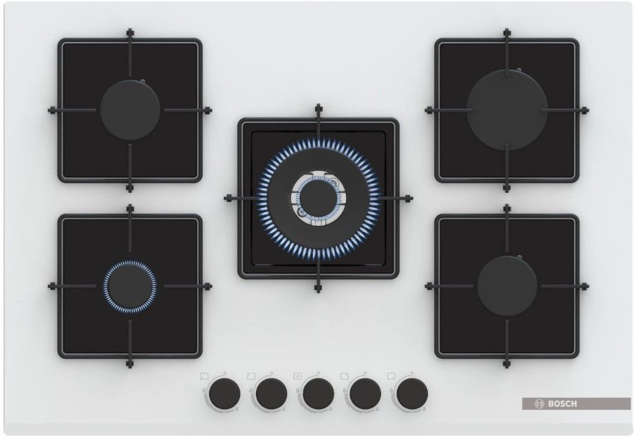 BOSCH PNQ7B2P30O Serie 4 Gazlı Ocak 75 cm Sert cam, Beyaz (SADECE İZMİR İÇİ TESLİMAT)