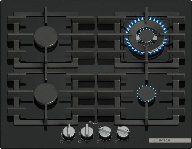 BOSCH PPH6A6I40O Serie 6 Gazlı Ocak 60 cm Sert cam, Siyah (SADECE İZMİR İÇİ TESLİMAT)