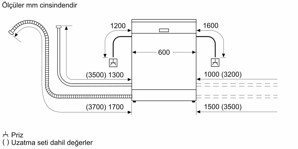 BOSCH SMS4EKW62T C Enerji Sınıfı 6 Programlı 13 Kişilik Bulaşık Makinesi (İZMİR VE MANİSA TESLİMAT)