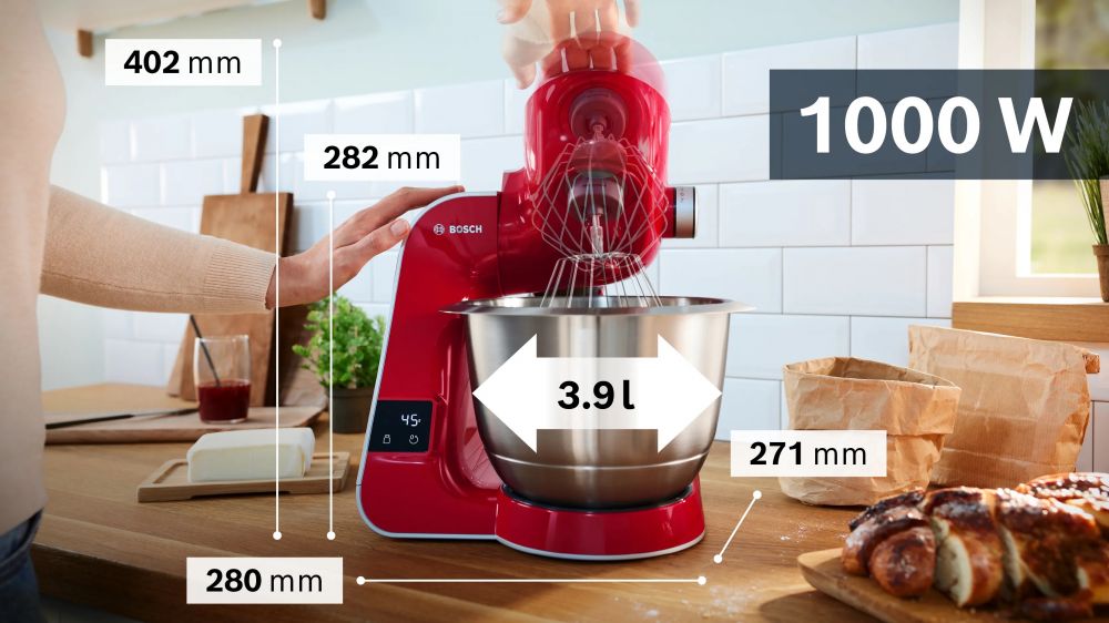 Kitchen machine with scale MUM5 1000 W Kırmızı, Gümüş MUM5X720  (SADECE İZMİR İÇİ TESLİMAT)