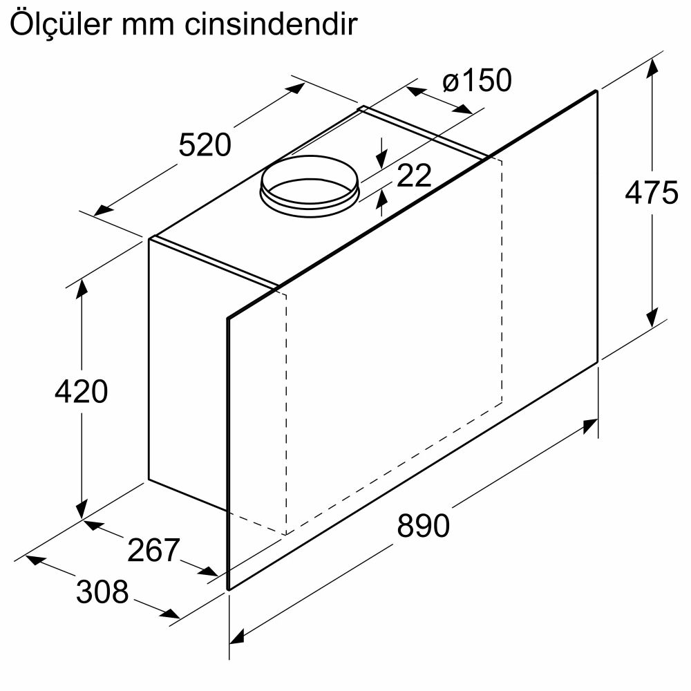 Serie 4 Duvar Tipi Davlumbaz 90 cm Beyaz Cam Yüzey DWF95AJ20T (İZMİR VE MANİSA TESLİMAT)