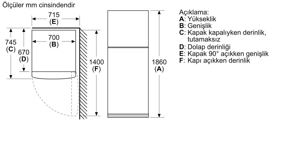 Serie 4 Üstten Donduruculu Buzdolabı 186 x 70 cm Beyaz KDN55NWE0N (İZMİR VE MANİSA TESLİMAT)