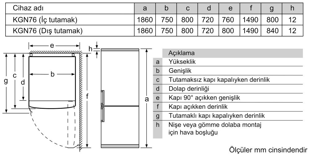 Serie 6 Alttan Donduruculu Buzdolabı 186 x 75 cm Beyaz KGN76CWE0N (İZMİR VE MANİSA TESLİMAT)