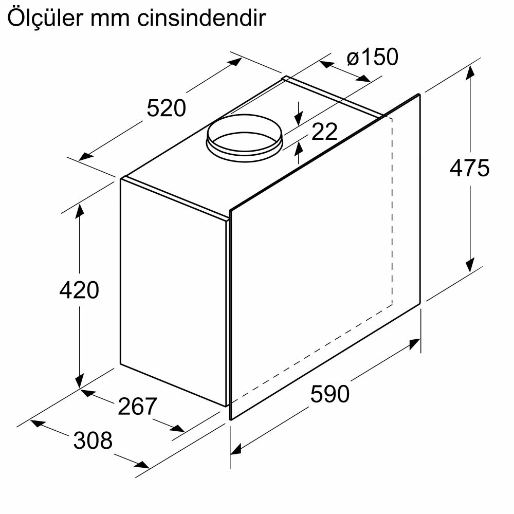 Serie | 6 Duvar Tipi Davlumbaz 60 cm Siyah Cam Yüzey DWF67AK60T (İZMİR VE MANİSA TESLİMAT)