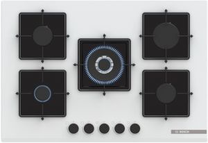 BOSCH PNQ7B2P30O Serie 4 Gazlı Ocak 75 cm Sert cam, Beyaz (SADECE İZMİR İÇİ TESLİMAT)